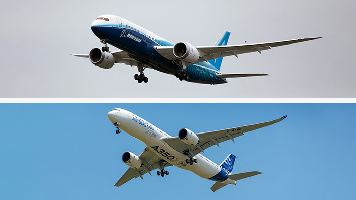Boeing 787 Dreamliner and Airbus A350